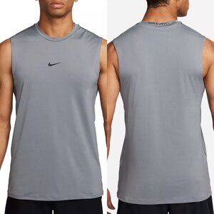 NWT Nike Mens Pro Dri-FIT Smoke Grey Slim Sleeveless Fitness Top